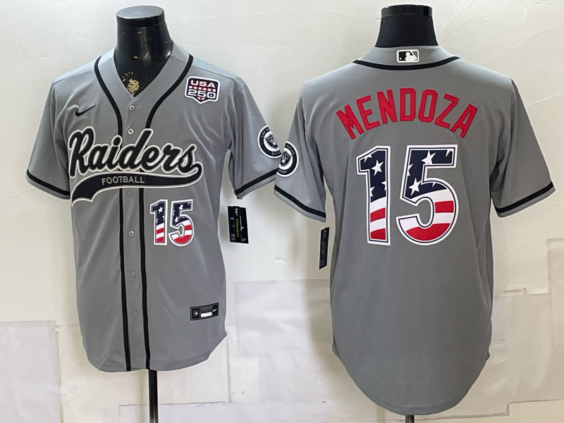 Men 2026 Oakland Raiders #15 Mendoza grey Nike Limited NFL Jersey0716002